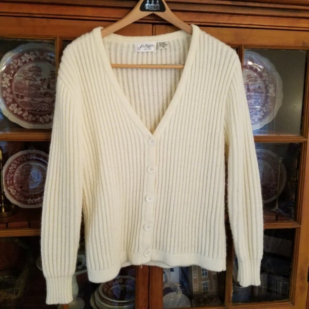 Vintage J.A.Higgins Ivory Cable Knit Cardigan